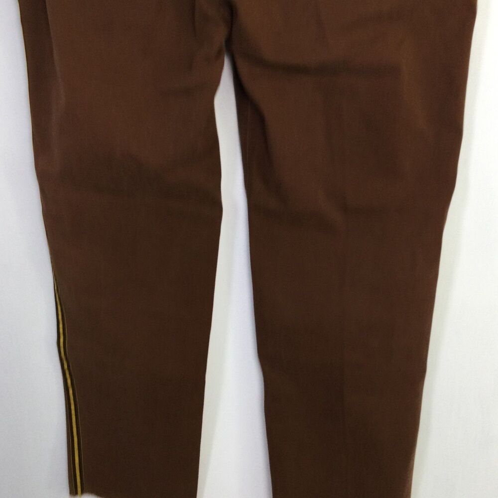 Nili Lotan Womens Jenna Crop Twill Pants Mid-Rise Straight Leg Brown Size 28 - Picture 6 of 11